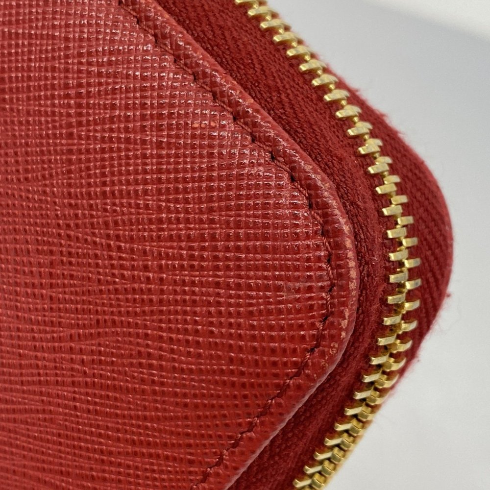 Prada Long Wallet Saffiano Leather Red Women's - Picture 7 of 12